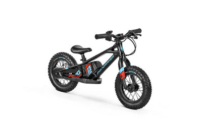 MONDRAKER GROMMY 12" ELECTRIC BALANCE BIKE - Black Front and Side view